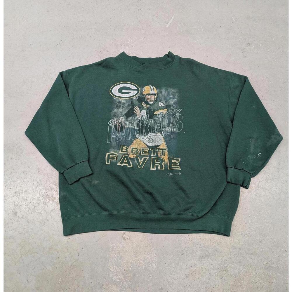 Vintage Green Bay Packers Brett Favre Distressed Sweater